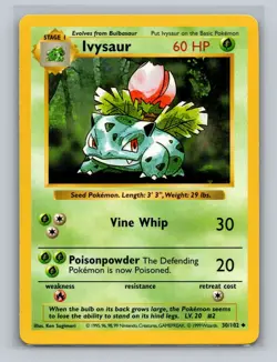 Ivysaur ~ Shadowless Base Set 30/102 ~ Pokemon Card - LP - Image 3