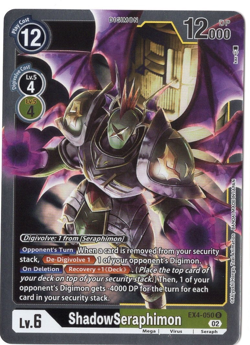 Digimon Card - (NM) ShadowSeraphimon EX4-050 Foil Rare - Bandai - Image 1