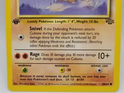 Cubone 50/64 1st Edition Jungle Pokemon Card LP WOTC 1999 Vintage - Image 2