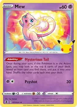 Pokemon Celebrations - Mew 011/025 - Holo Rare - NM - Image 1