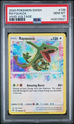 2020 Pokemon Sword & Shield Vivid Voltage #138 Rayquaza Vivid Voltage PSA 10 - Image 1