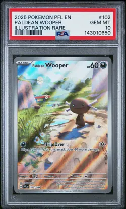 2025 Pokemon Paldean Wooper #102 Phantasmal Flames Illustration Rare PSA 10 - Image 1