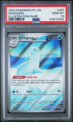 2025 Pokemon Pfl En-Phantasmal Flames #097 Dewgong Illustration Rare PSA 10 - Image 1