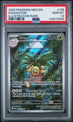 2025 Pokemon Meg En-Mega Evolution #135 Exeggutor Illustration Rare PSA 10 - Image 1