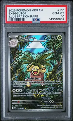2025 Pokemon Meg En-Mega Evolution #135 Exeggutor Illustration Rare PSA 10 - Image 1