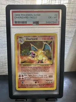 Pokemon TCG Charizard Base Set Holo Unlimited Rare Card 4/102 PSA 6 - Image 1