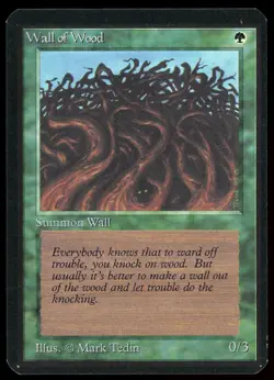 1993 MTG Magic the Gathering Card Alpha Wall of Wood Raw NM Gaming Card TCG - Image 1