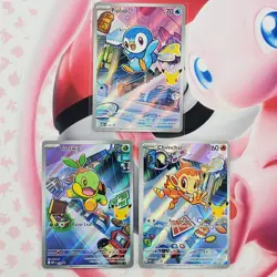 Piplup 042 + Chimchar 041 + Turtwig 040 - First Partner Pokemon Cards - #L606 - Image 1