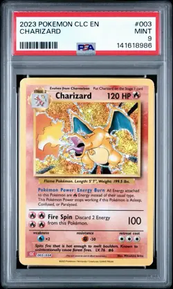 PSA 9 💎 MINT Charizard Holo Pokemon TCG Classic Collection 003 (Base Set Art) - Image 1