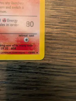 Pokemon Ninetales Holo Rare Base Set 12/102 1999 English TCG - Image 3