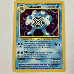 Poliwrath Unlimited Holo Rare Pokemon TCG Base Set 13/102 LP-MP - Image 1