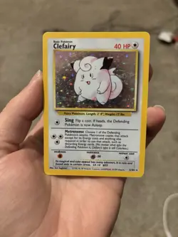 Pokemon Clefairy Base Set 5/102 Holo Rare 40 HP Wizards of the Coast 1999 - Image 1