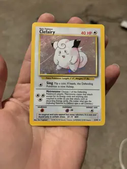 Pokemon Clefairy Base Set 5/102 Holo Rare 40 HP Wizards of the Coast 1999 - Image 2