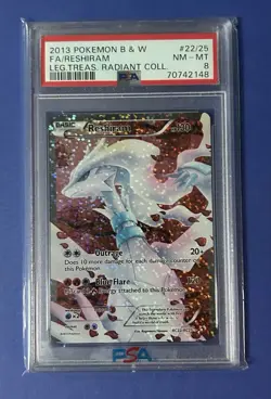 2013 Pokemon B&W FA/Reshiram Leg. Treas. Radiant Coll. #22/25 PSA 8 - Image 1