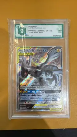 Pokemon Pikachu & Zekrom GX SM168 Full Art Promo 2019 – Carta Gradata GRAAD 9 (M - Image 1