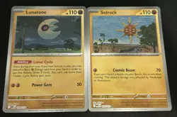 Pokemon TCG Lunatone (74/132) & Solrock (75/132) Reverse Holo Mega evolution - Image 1