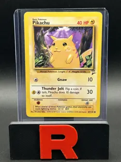 Pokemon TCG Pikachu 87/130 Common Base Set 2 LP - Image 1