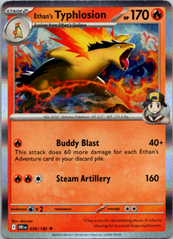 Ethan's Typhlosion 034/182 Destined Rivals Holo Pokemon TCG NM - Image 1