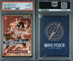 2024 ONE PIECE JAPANESE 2ND ANNIVERSARY SET #013 PORTGAS D. ACE PSA 10 - Image 2