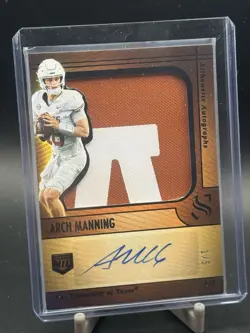 2025 Panini Silhouette Arch Manning Patch Autograph 1/5 First On Print Auto NIL - Image 1