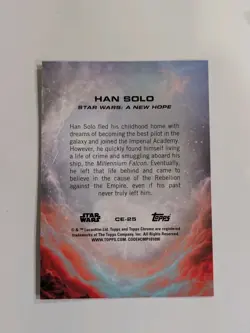 Han Solo 2025 Topps Chrome Star Wars CE-25 Green Refractor /99 - Image 2