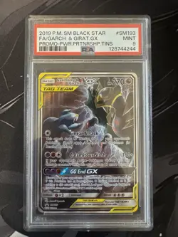 PSA 9 Pokemon Garchomp & Giratina GX SM193 SM Black Star Promo Holo TAG TEAM - Image 1