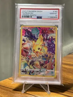 Pokemon Crown Zenith Pikachu Secret Rare Full Art Holo 160/159 PSA 10 - Image 1