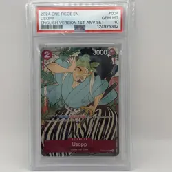 2024 One Piece Usopp 1st Anniversary Set English Op01-004 Psa 10 - Image 1