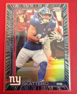 2025 Topps Chrome Football Cam Skattebo Neon Pulse Refractor #331 RC - Image 1
