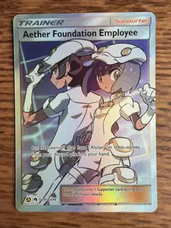 Aether Foundation Employee SV81/SV94 Full Art - Hidden Fates Pokemon Card - Image 1