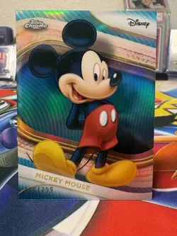 2025 Topps Chrome Disney Mickey Mouse Teal Refractor #/299 - Image 1