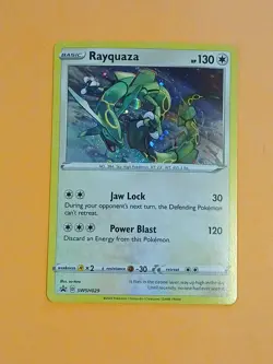 SWIRL Pokemon Sword & Shield Rayquaza SWSH 029 Promo Card Black Star Holo - Image 2