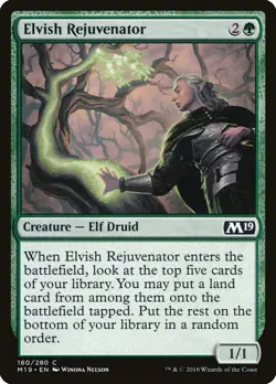 Elvish Rejuvenator 180 M19 MTG Common Green Nelson Elf Druid 2018 - Image 1
