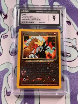2001 Pokemon Entei #34 Reverse Holo Black Star Promo CGC 9 MINT - Image 1