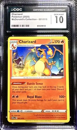 Charizard #001/015 POKEMON 2025 MCDONALD'S COLLECTION CGC 10 GEM MINT - Image 1