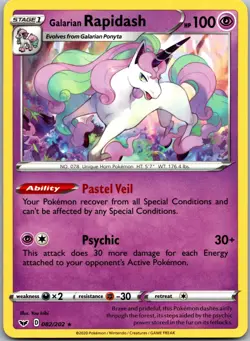 Galarian Rapidash 082/202 Rare Sword & Shield Pokemon Near Mint - Image 1
