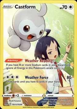 Castform Illustration Rare Pokemon Lost Origin Trainer Gallery TG11/TG30 NM - Image 1