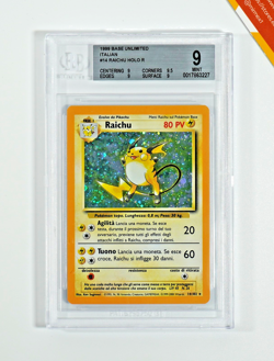 Pokemon BGS 9 Raichu #14 Holo Base Set Unlimited 1999 Italiano - Image 1