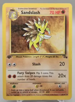 Pokemon TCG Sandslash 41/62 Base Set 2 1999 Stage 1 Uncommon 1st Edition Regular - Image 1