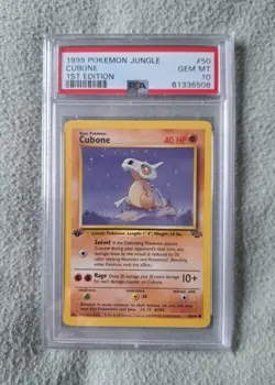 Cubone 1st Edition Jungle 50/64 PSA 10 Gem Mint Pokemon Card 1999 Vintage WOTC - Image 1