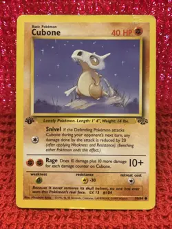 Cubone - Common 1st Edition - Jungle 50/64 - Pokemon WOTC Vintage - DMG - Image 1