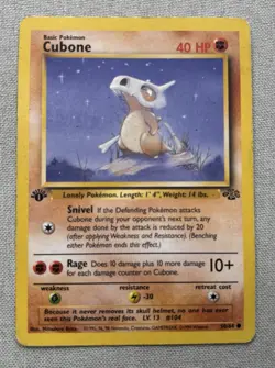 Cubone 1st Edition Jungle 50/64 LP Vintage Pokemon Card WOTC - Image 1