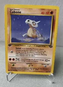 Cubone 1st Edition Jungle 50/64 LP Vintage Pokemon Card WOTC - Image 3