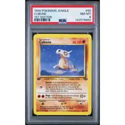 PSA 8 NM-MT Cubone 1st Edition 50/64 Pokemon 1999 Jungle Common Graded Card - Image 1
