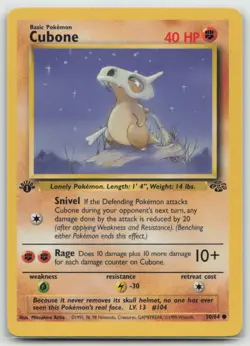 Pokemon - Cubone 50/64 Common 1st Edition - Jungle - LP - Image 1
