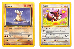 Pokemon TCG: Cubone 50/64 1st Edition + Eevee 51/64 1st Edition Jungle HP Combo - Image 1