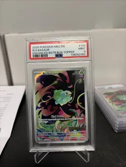 2025 Pokemon MEG EN Bulbasaur #133 ENHANCED BSTR BOX TOPPER PSA 9 MINT - Image 1