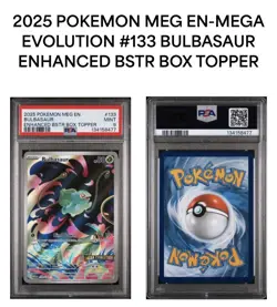 2025 Pokemon Meg En-Mega Evolution #133 Bulbasaur Enhanced Bstr Box Topper PSA 9 - Image 1