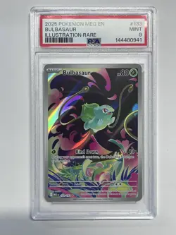 2025 POKEMON MEG EN-MEGA EVOLUTION ILLUSTRATION RARE #133 BULBASAUR PSA 9 - Image 1