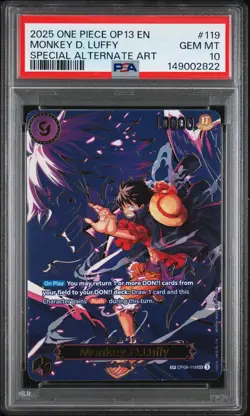 2025 ONE PIECE OP13 #119 MONKEY D. LUFFY SPECIAL ALTERNATE ART PSA 10 - Image 1